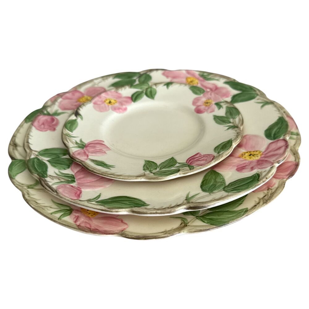 Franciscan Desert Rose Plate Trio – 6" 9.5" 10.5" USA Pink Floral READ
